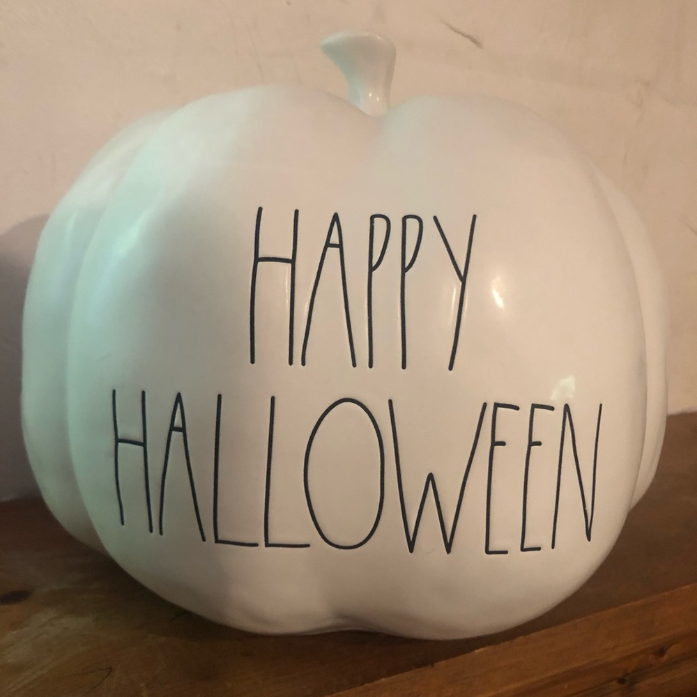 Rae Dunn - White Big Happy Halloween Pumpkin 🎃